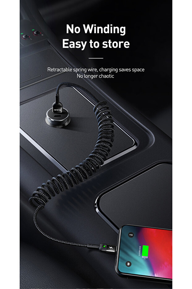 كابل بيانات Lightning Coil بطول 1.8 متر (مع إضاءة LED) - 4