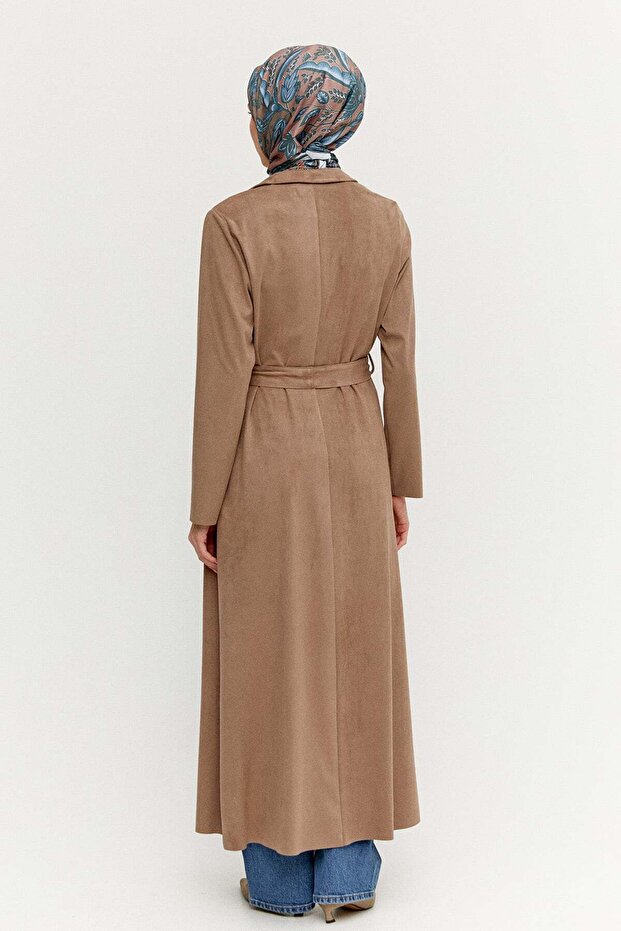 Süet Dokulu Pardesü - 6