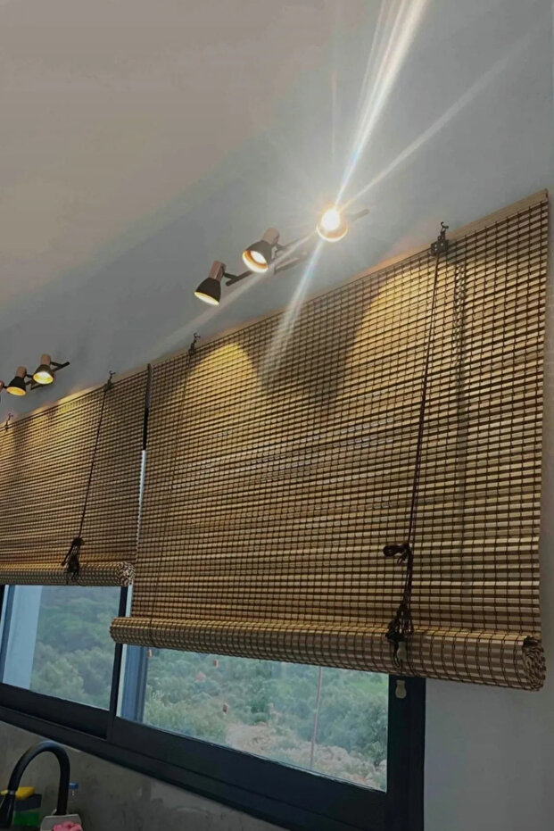 Ahşap Bambu Stor Perde Bej - 3