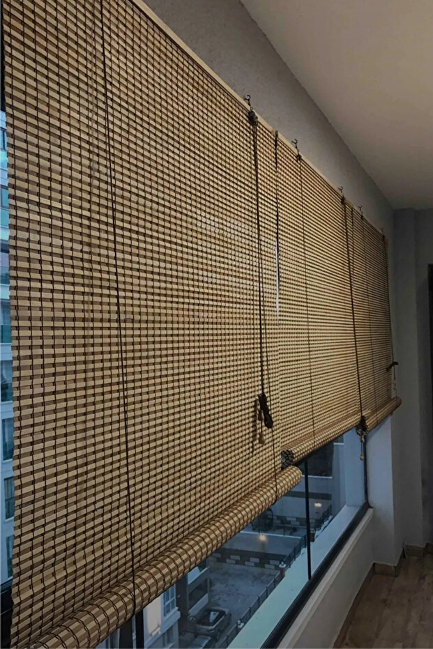 Ahşap Bambu Stor Perde Bej - 1