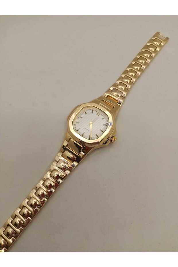 Gold Steel Band (White Dial) Classic Simple Stylish Design Vintage Wristwatch Tt0137