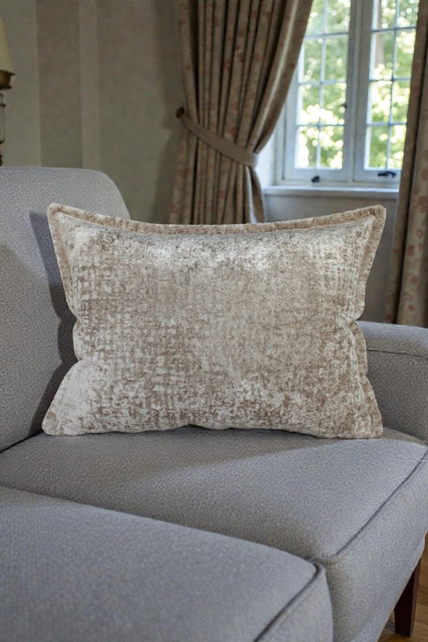 Cushion Cover - Imported Velvet 35X50 cm Decorative Home Accessory Beige