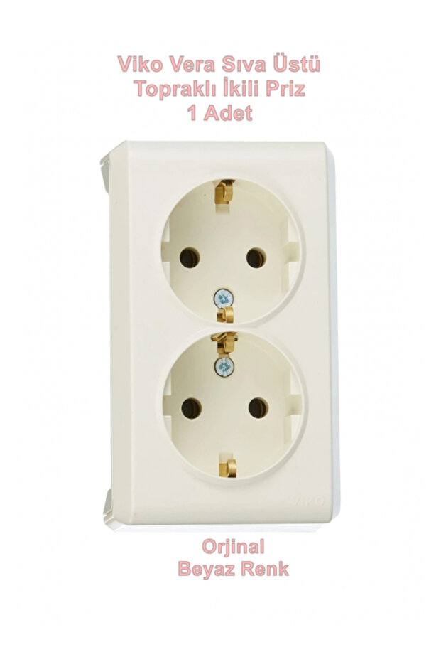 Vera White Surface Mounted Double Grounded Socket 220V Ip20