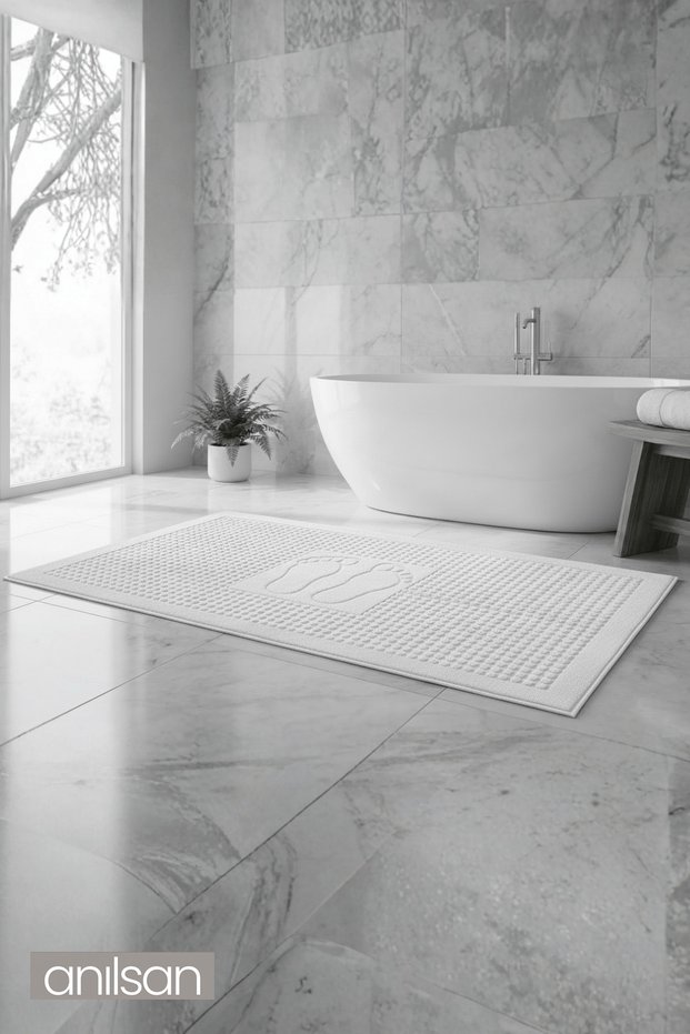 Zivra 100% Cotton Foot Towel - White 60X130, 690 Gr