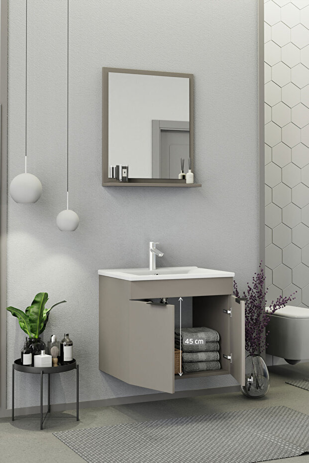 Arya 65 Cm Latte Banyo Dolabı - 5