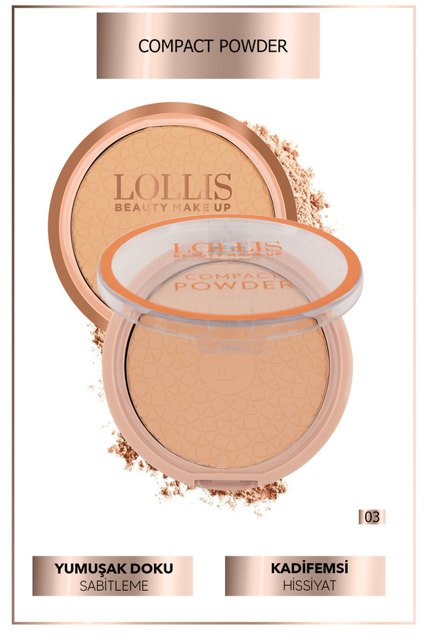Compact Powder Pudra Pürüzsüz Görünüm Hafif Dokulu Kompakt Powder 03 - 6