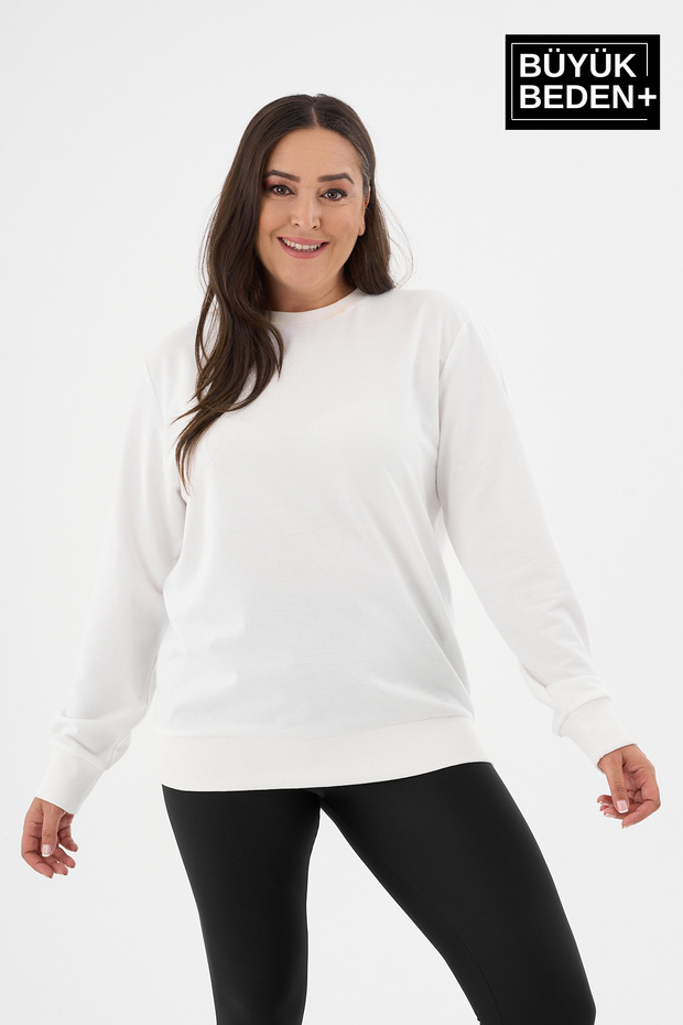 Women's Plus Size Crew Neck Slim Sweatshirt Spr24Bswk56
