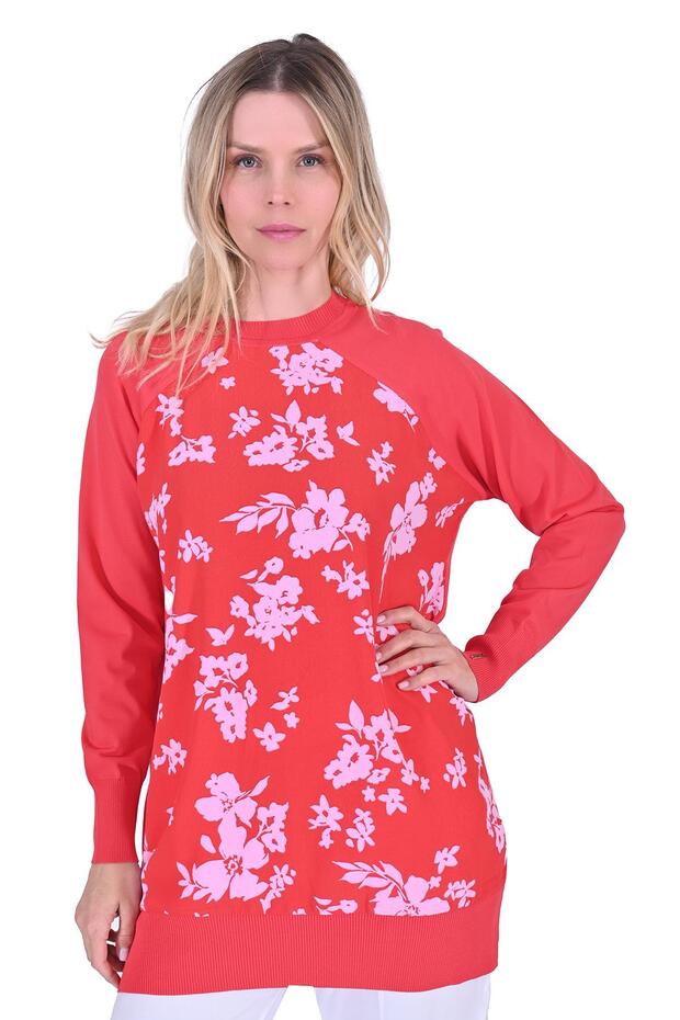 Fabric Knitwear Tunic Pomegranate Flower