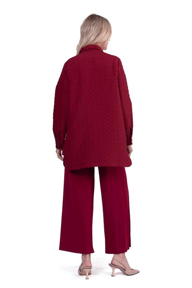 Kapitone Gömlek BORDO - 2