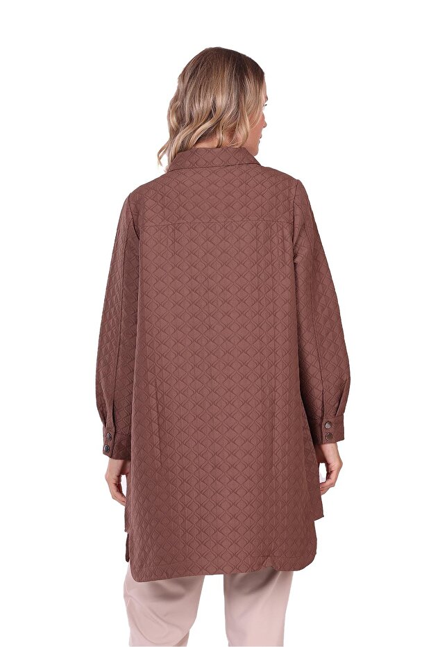 Kapitone Gömlek Kap VİZON - 3