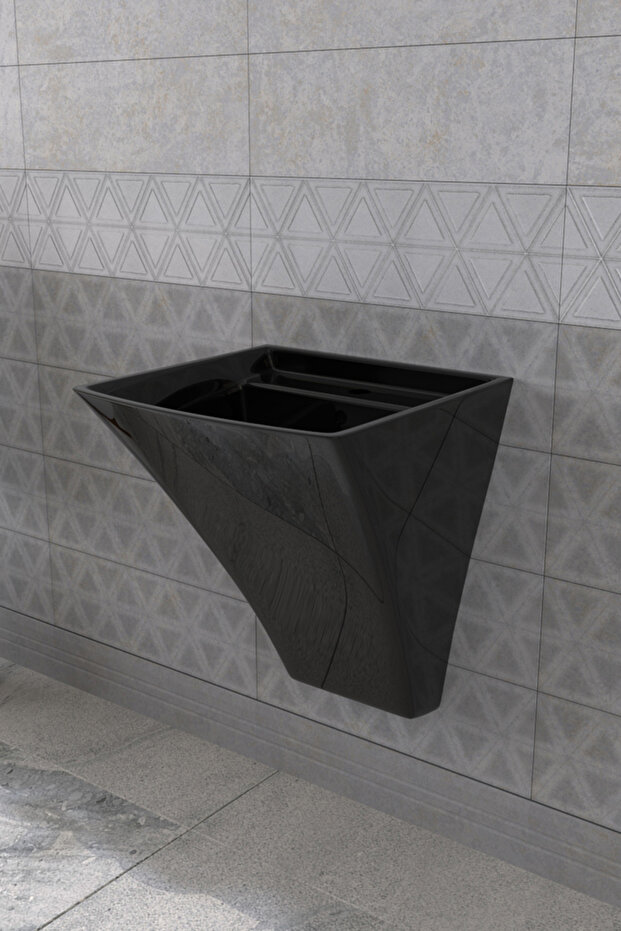 Loop 50 Cm Asma Monoblok Lavabo Siyah - 1