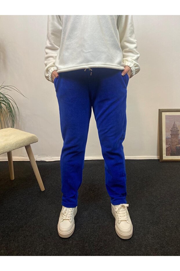 Women's Comfortable Fit Elastic Waist Fleece Sweatpants with Pockets Spr24Eak71