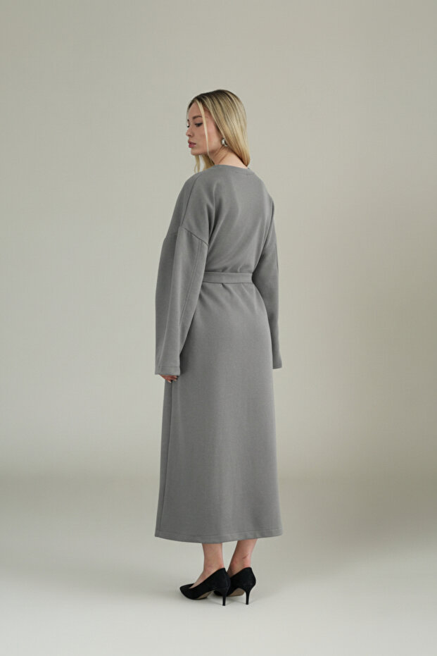 Kadın Oversize Basic Penye Elbise - 6