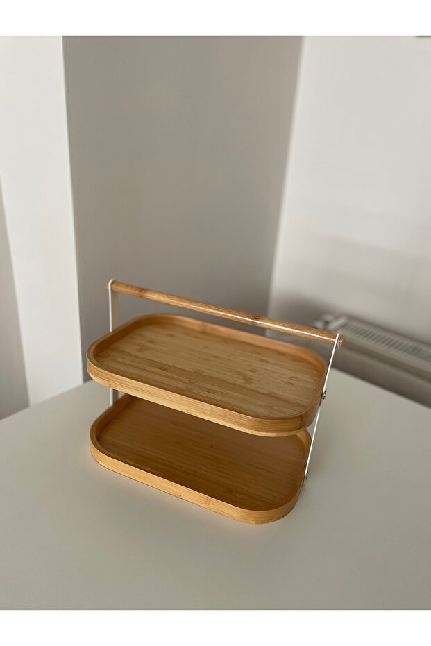 2 Katlı Bambu Stand / Sunumluk - 4