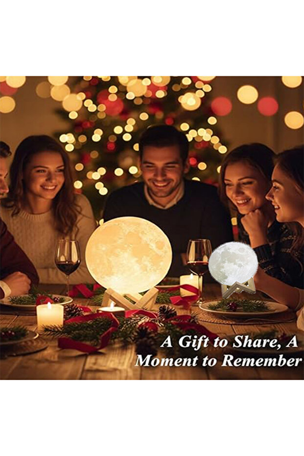 مصباح طاولة LED على شكل قمر عائم، يطفو ويدور في الهواء، ضوء ليلي متعدد الألوان، تحكم باللمس، 12 سم