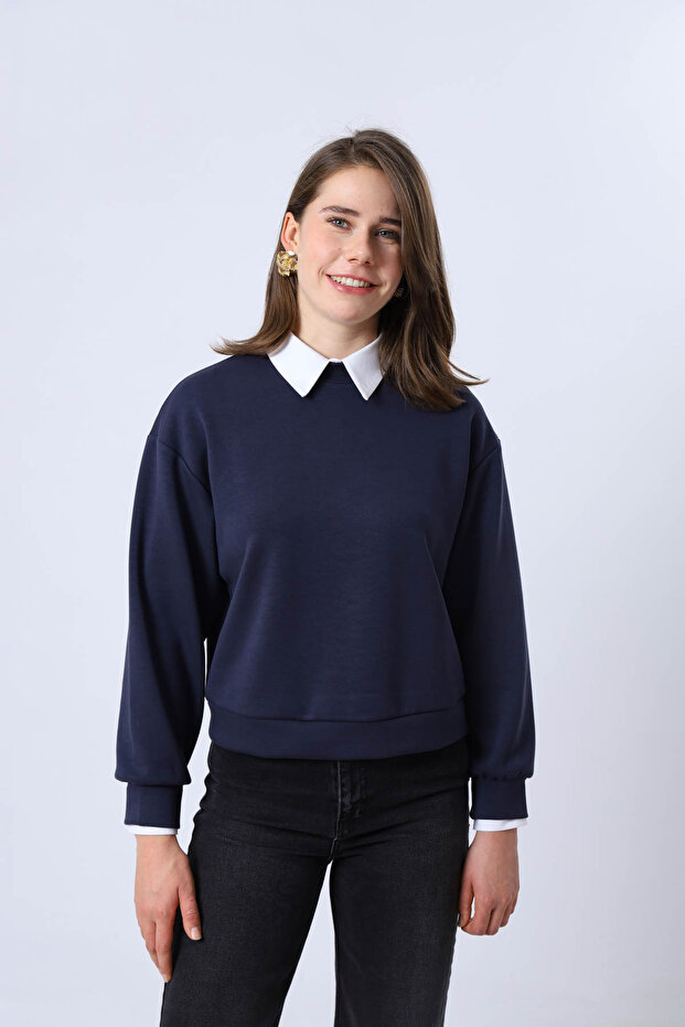 Shirt Collar Buttoned Crop Undershirt - 2