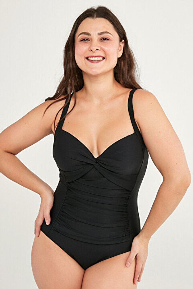 Siyah Basic Shirred Mayo - 1