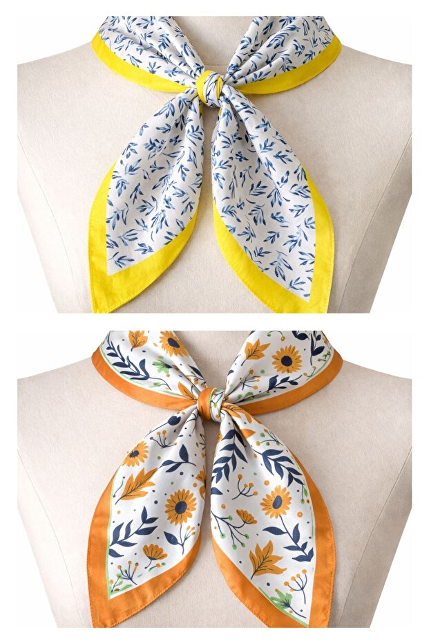 2 Piece 100% Cotton Bandana Set Custom Pattern Bandana Scarf Bag Accessory Bandana 45X50 cm