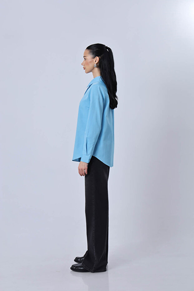 Basic Hidden Placket Shirt - 3