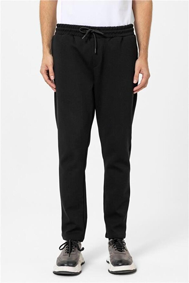 Siyah Regular Düz Jogger Pantolon - 2