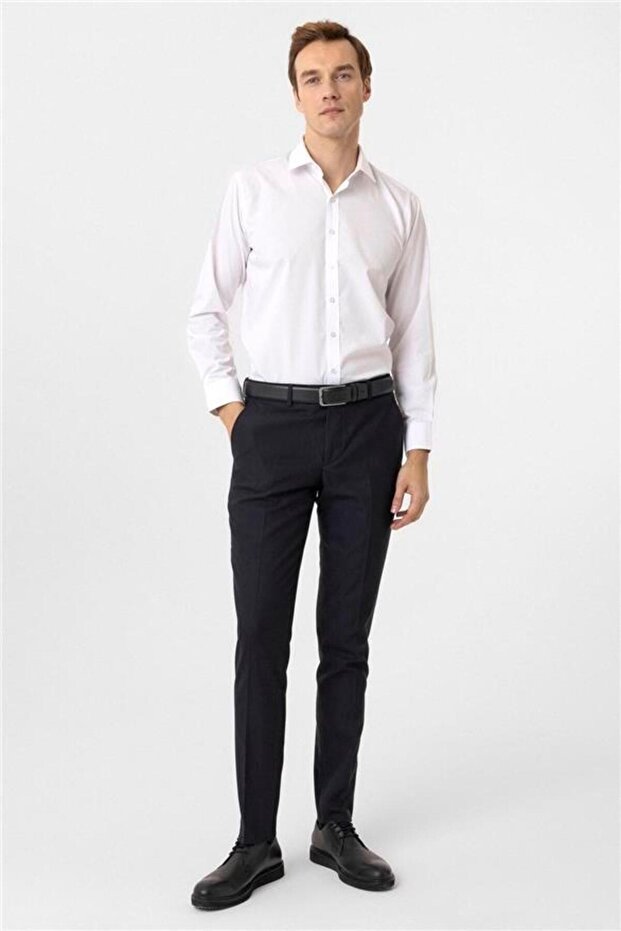 Lacivert Slim Desenli Pantolon - 1