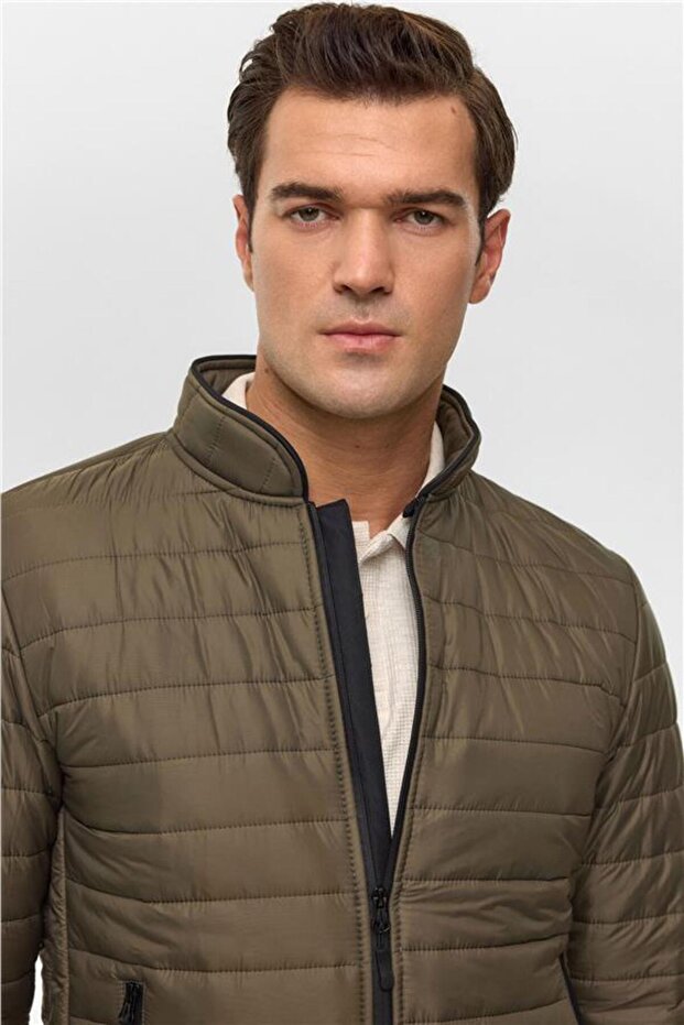 Haki Slim Kapitone Mont - 3