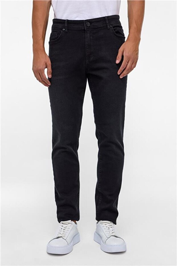 Siyah Slim Denim Pantolon - 2