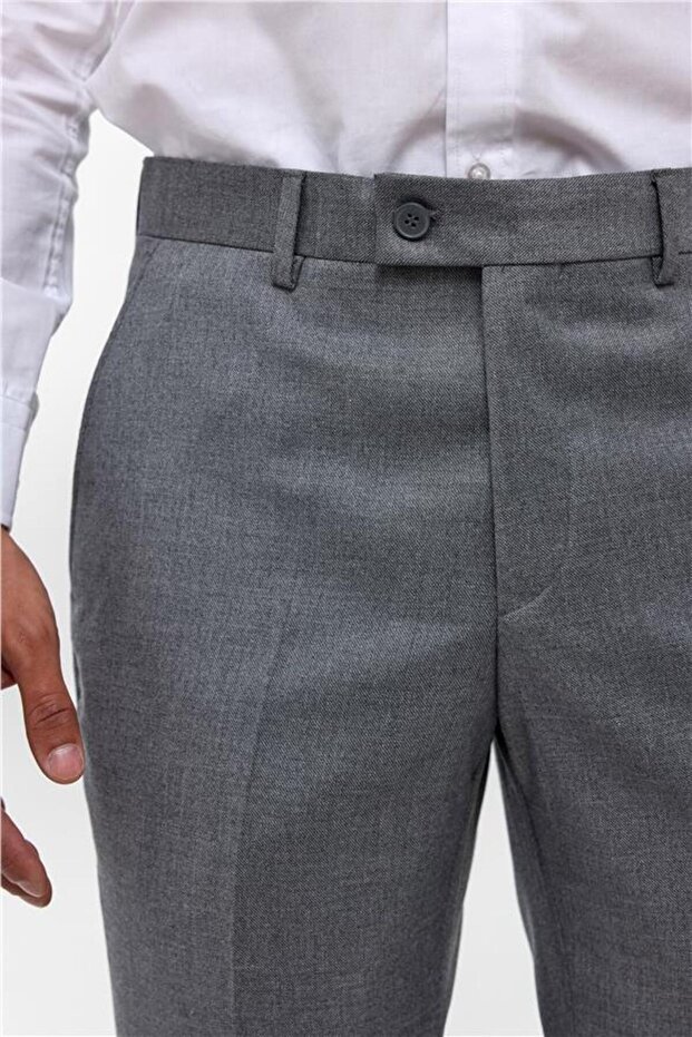 Antrasit Regular Armürlü Pantolon - 4