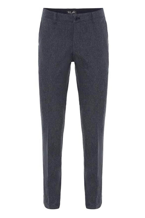 Lacivert Regular Armürlü Pantolon - 1