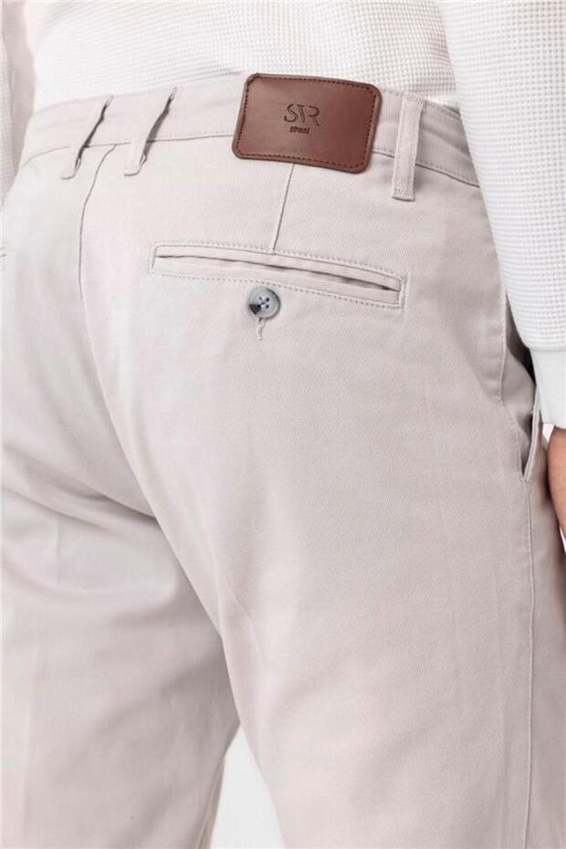 Gri Regular Armürlü Pantolon - 5