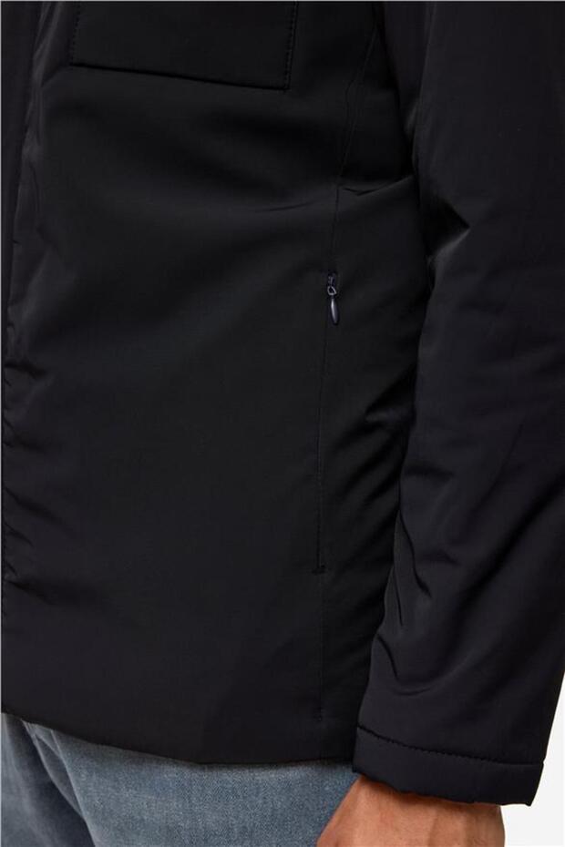 Lacivert Slim Düz Mont - 6