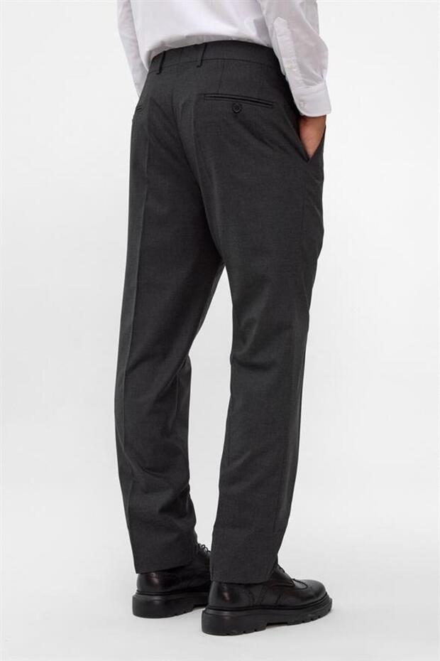 Antrasit Regular Düz Pantolon - 3