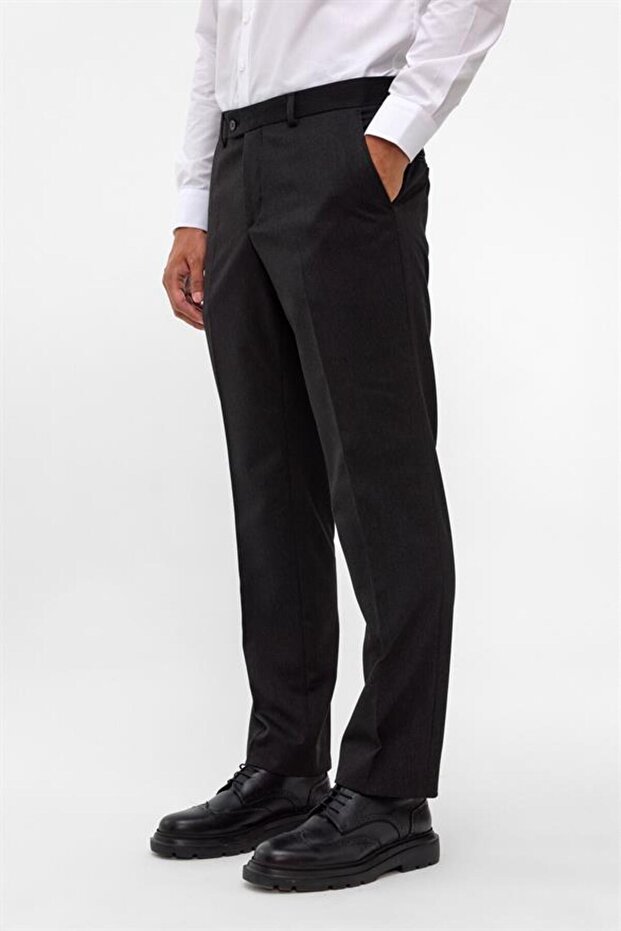 Siyah Regular Desenli Pantolon - 2