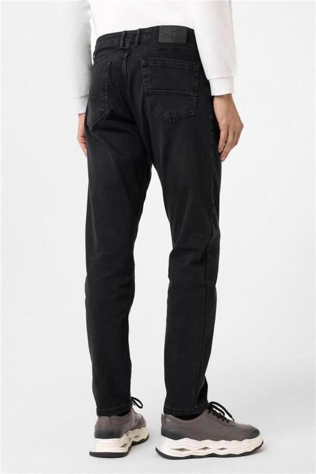 Siyah Regular Denim Pantolon - 7
