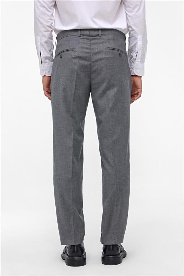 Antrasit Regular Armürlü Pantolon - 5