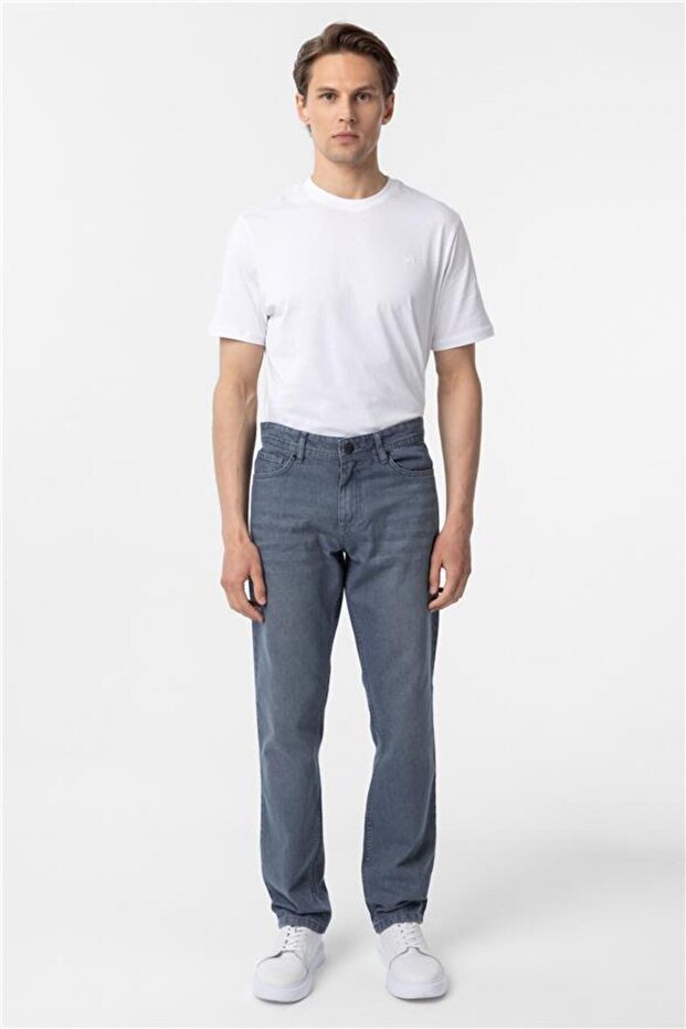 Gri Regular Denim Pantolon - 1