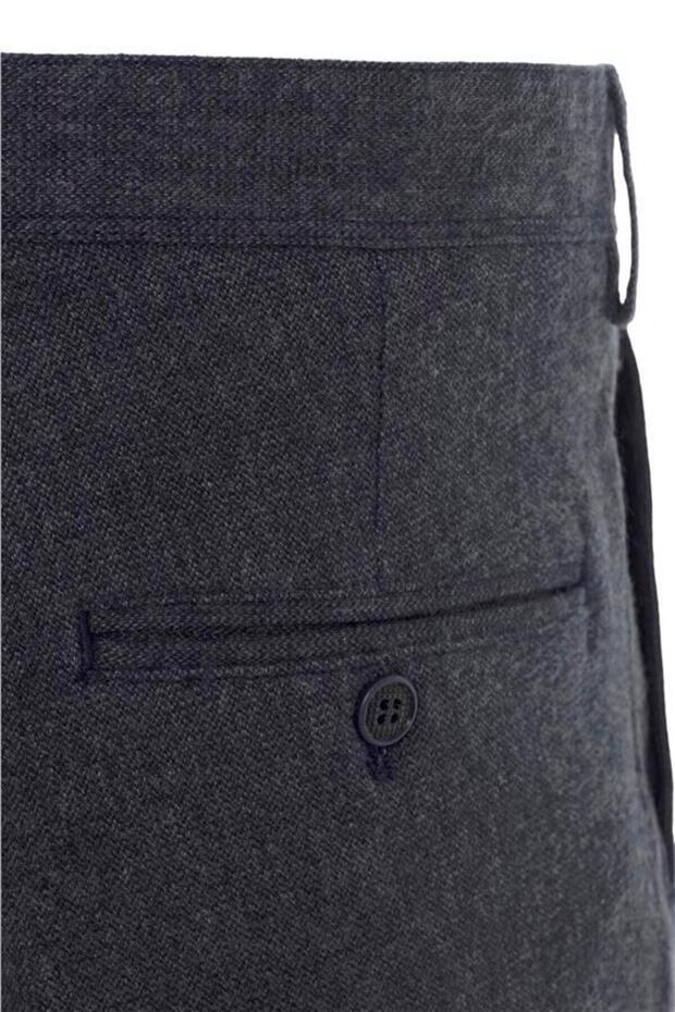 Lacivert Regular Armürlü Pantolon - 3