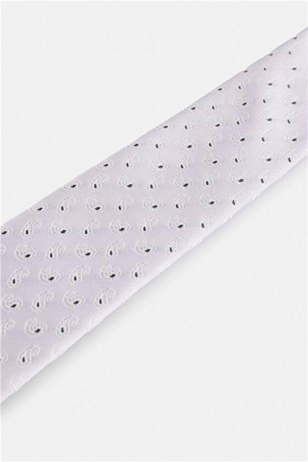 Gri Baskılı Kravat - 3