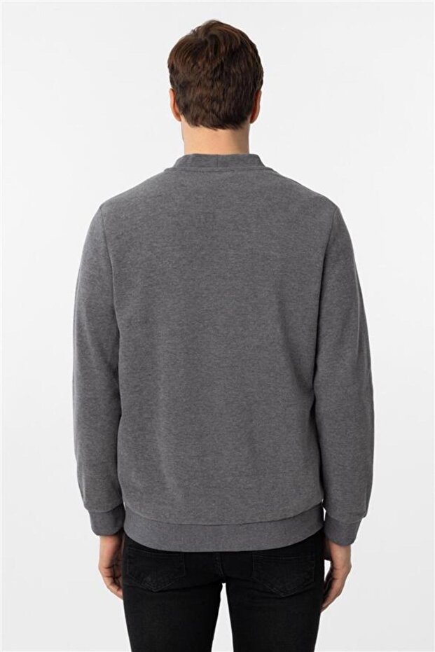 Gri Regular Armürlü V Yaka Hırka - 4