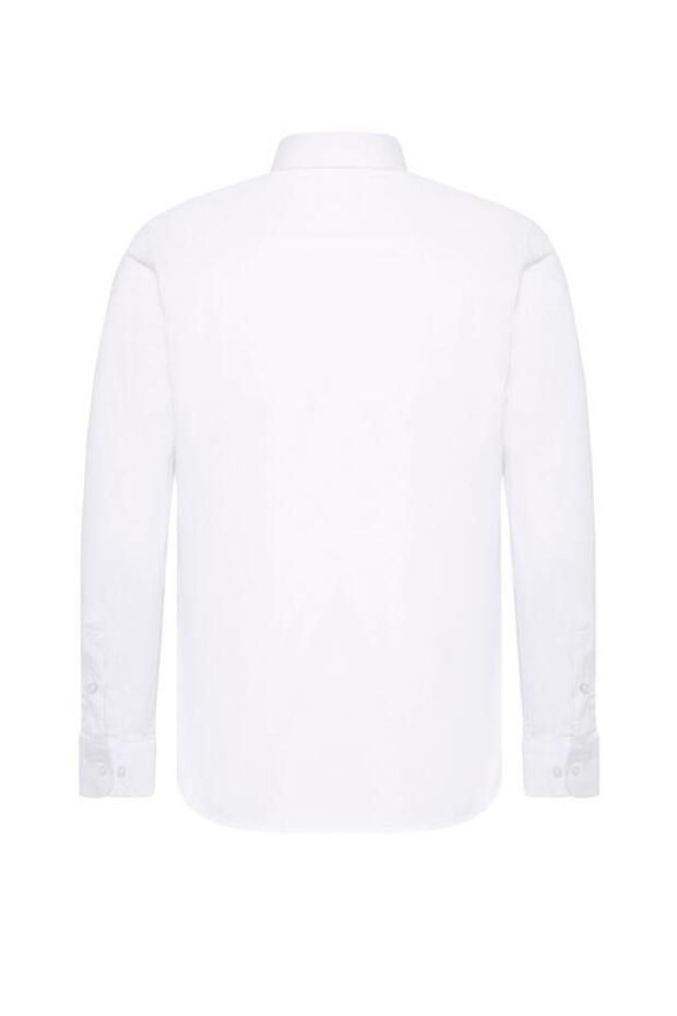 Angular Cuff Slim Plain Shirt - 4