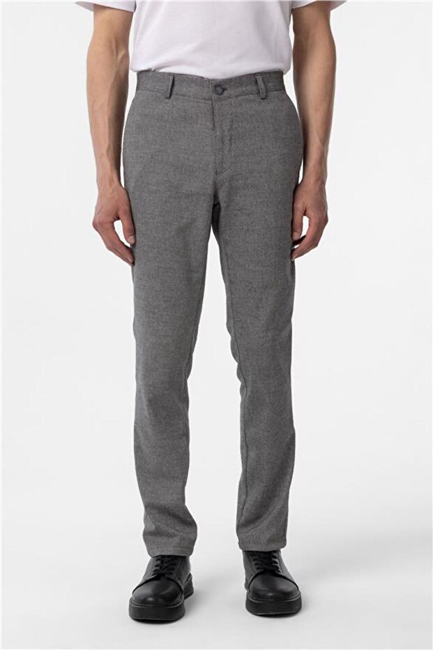 Siyah Regular Armürlü Pantolon - 2