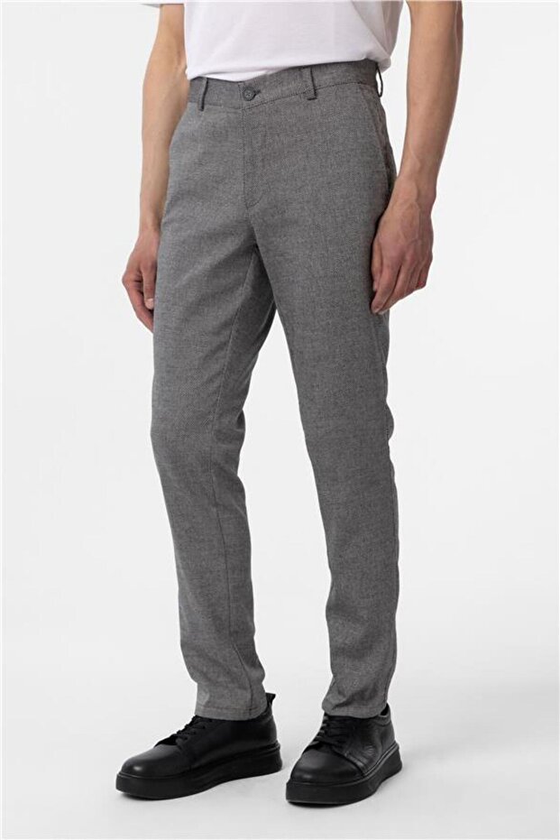 Siyah Regular Armürlü Pantolon - 3