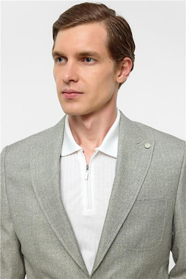 سترة سو ييشلي سليم ذات ياقة مدببة وتصميم منقوش بستة ألوان - 4