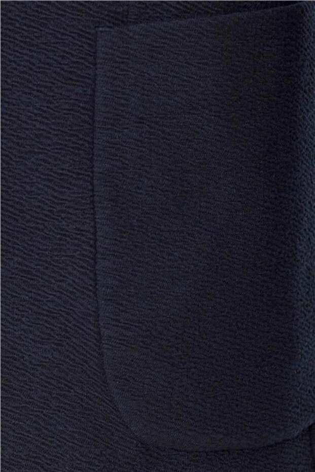 Lacivert Regular Desenli Mono Yaka 4 Drop Ceket - 3