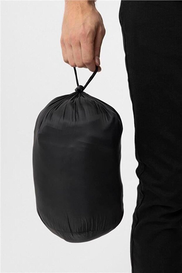 Siyah Slim Kapitone Mont - 7