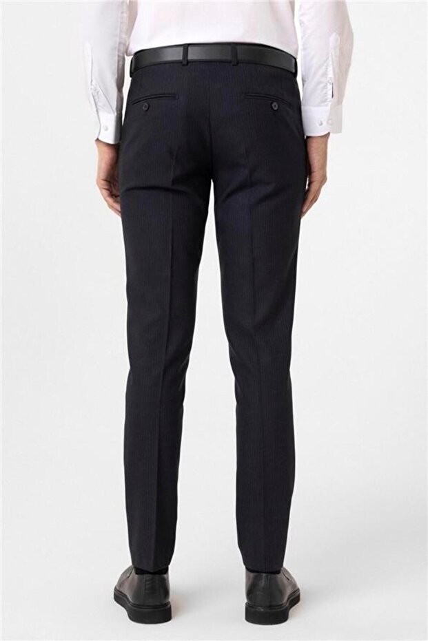 Lacivert Slim Desenli Pantolon - 6