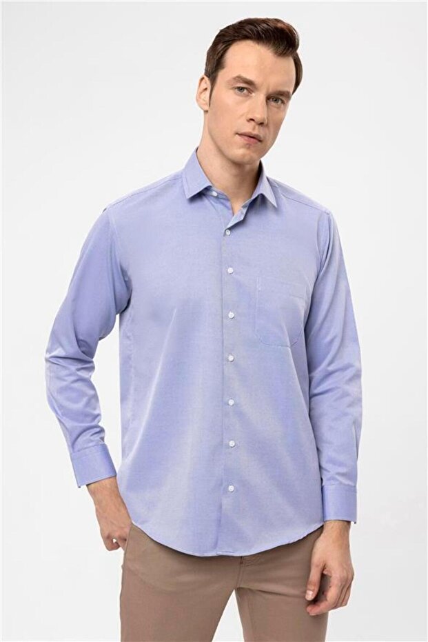Mavi Regular Armürlü Klasik Yaka Gömlek - 1