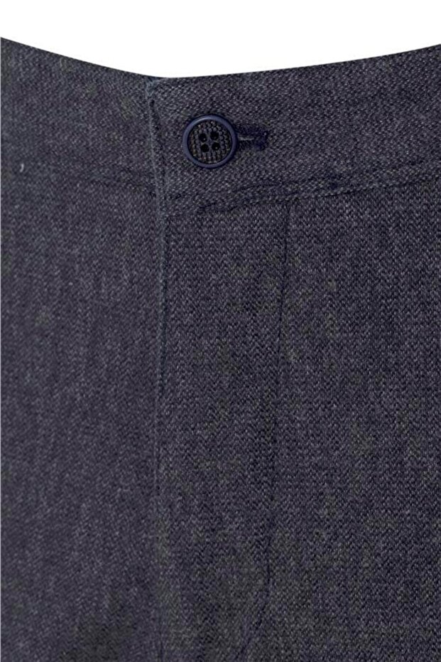 Lacivert Regular Armürlü Pantolon - 2