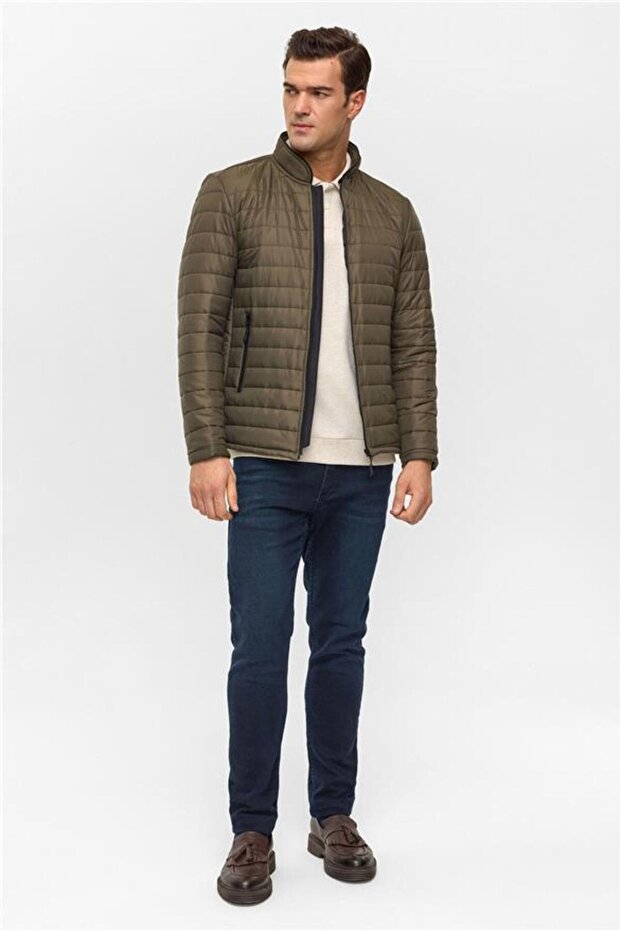 Haki Slim Kapitone Mont - 7