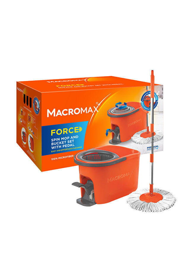 مجموعة ممسحة فورس سبين مع دواسة دوارة 360 درجة - 1